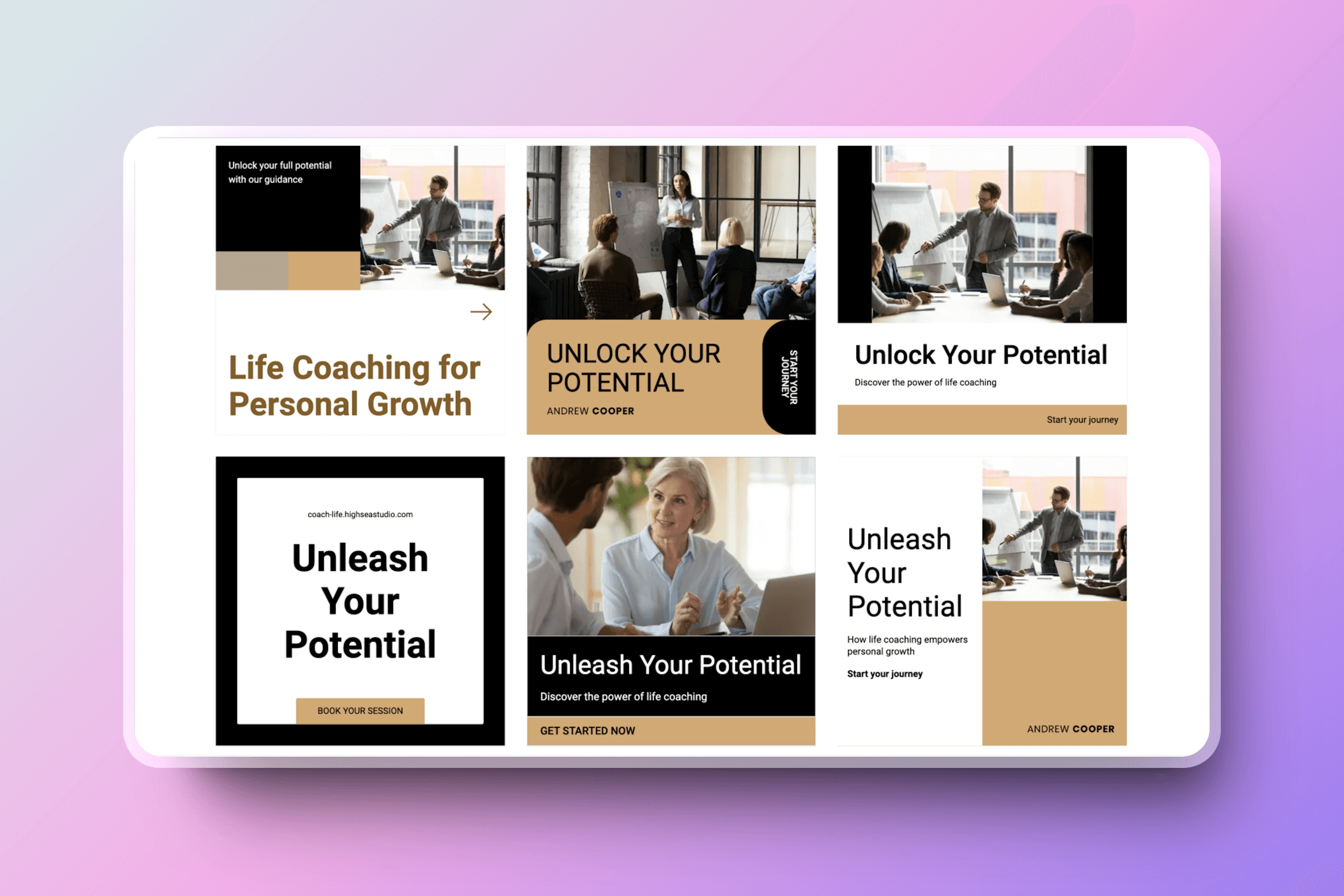 designstripe provides a wide range of smart templates that you can fully customize to align with your brand in just a few clicks.