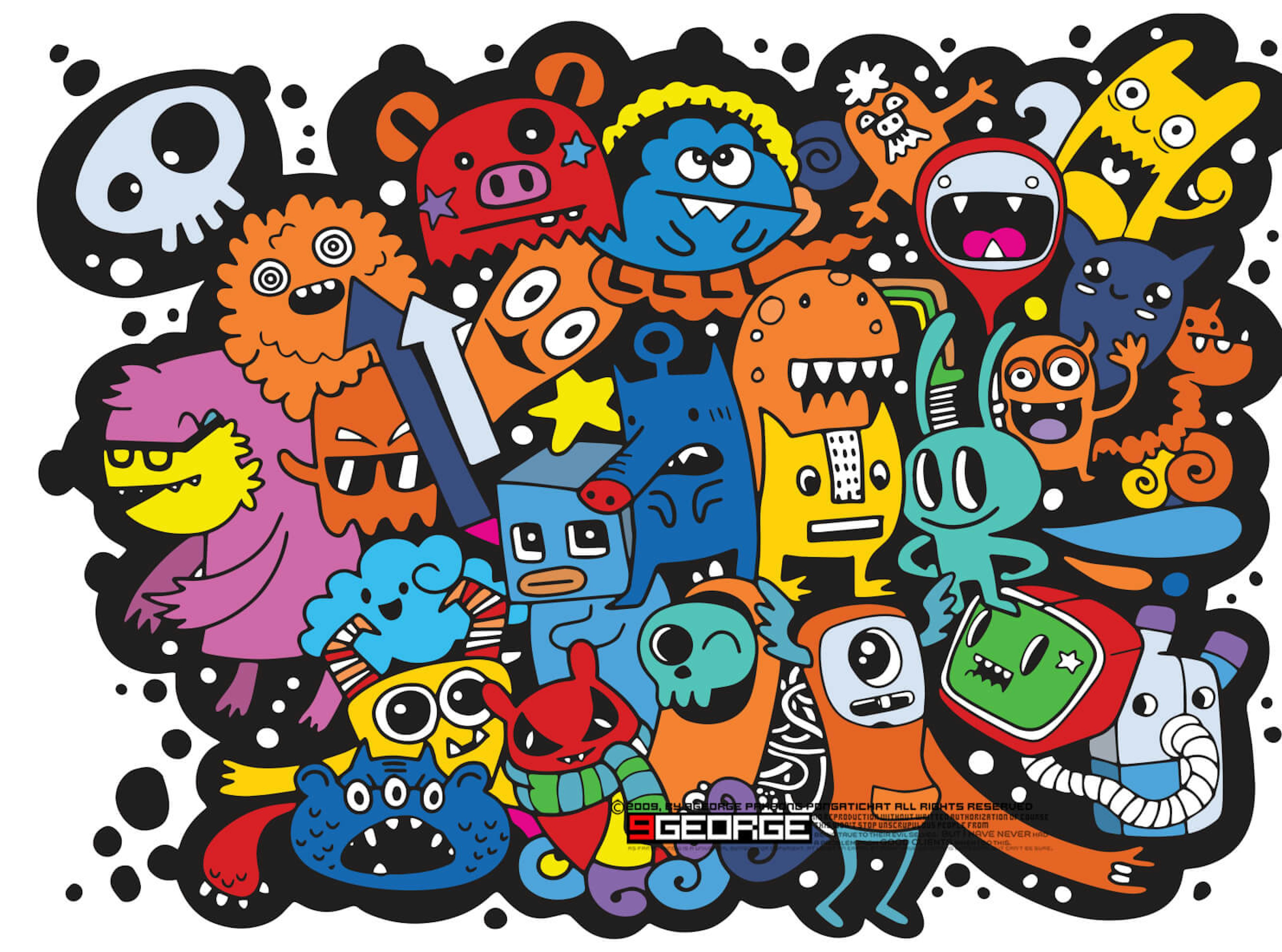 Doodle Cute Monster by 9george.