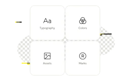 Visual product features: Brand-lock. Lock your brand marks, fonts, colors and spacing to your templates and generated presentations.