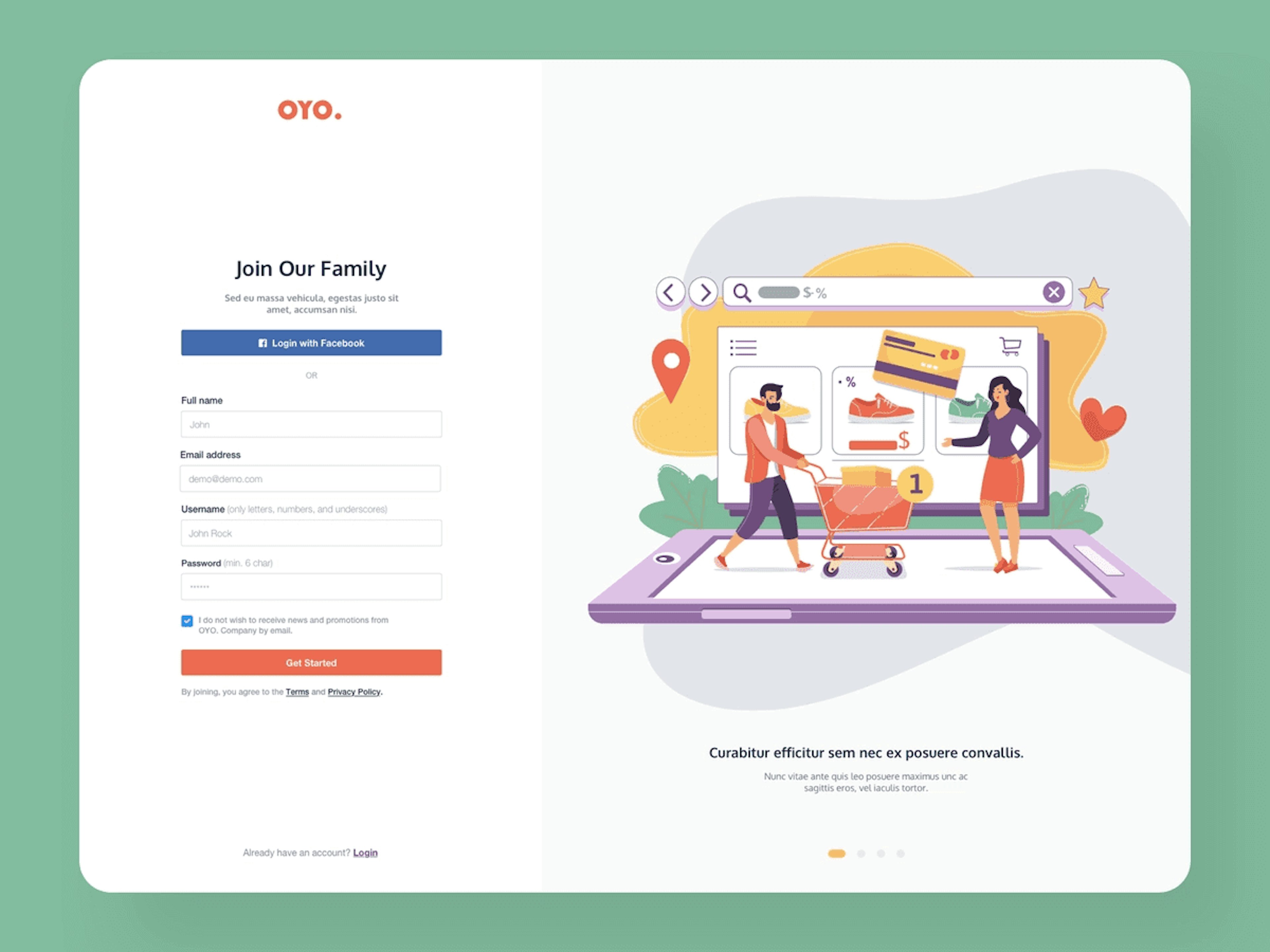 Website design illustrations