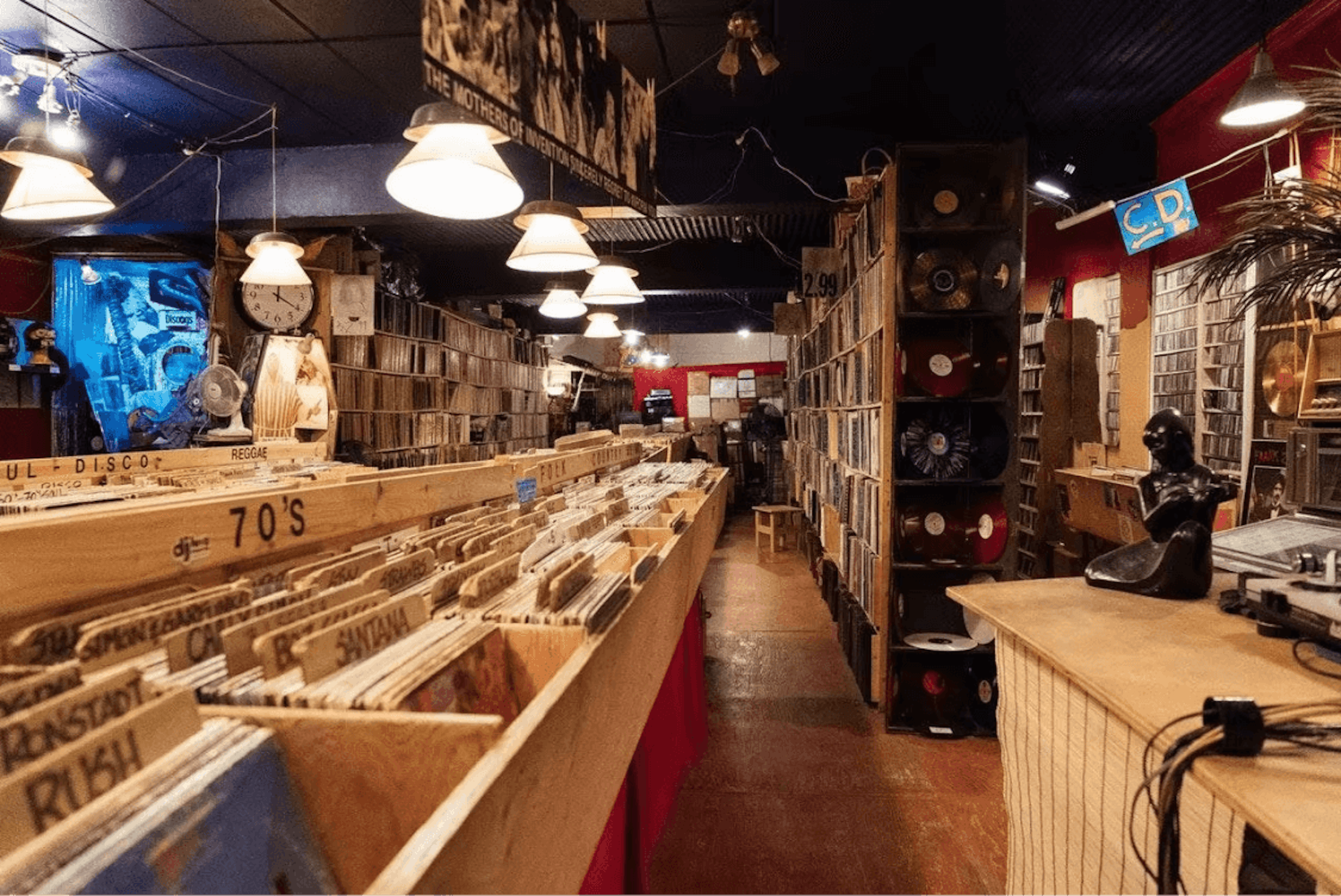 Some 70's classic rock on show inside Death of Vinyl. Photo taken by Maxwell Schiano