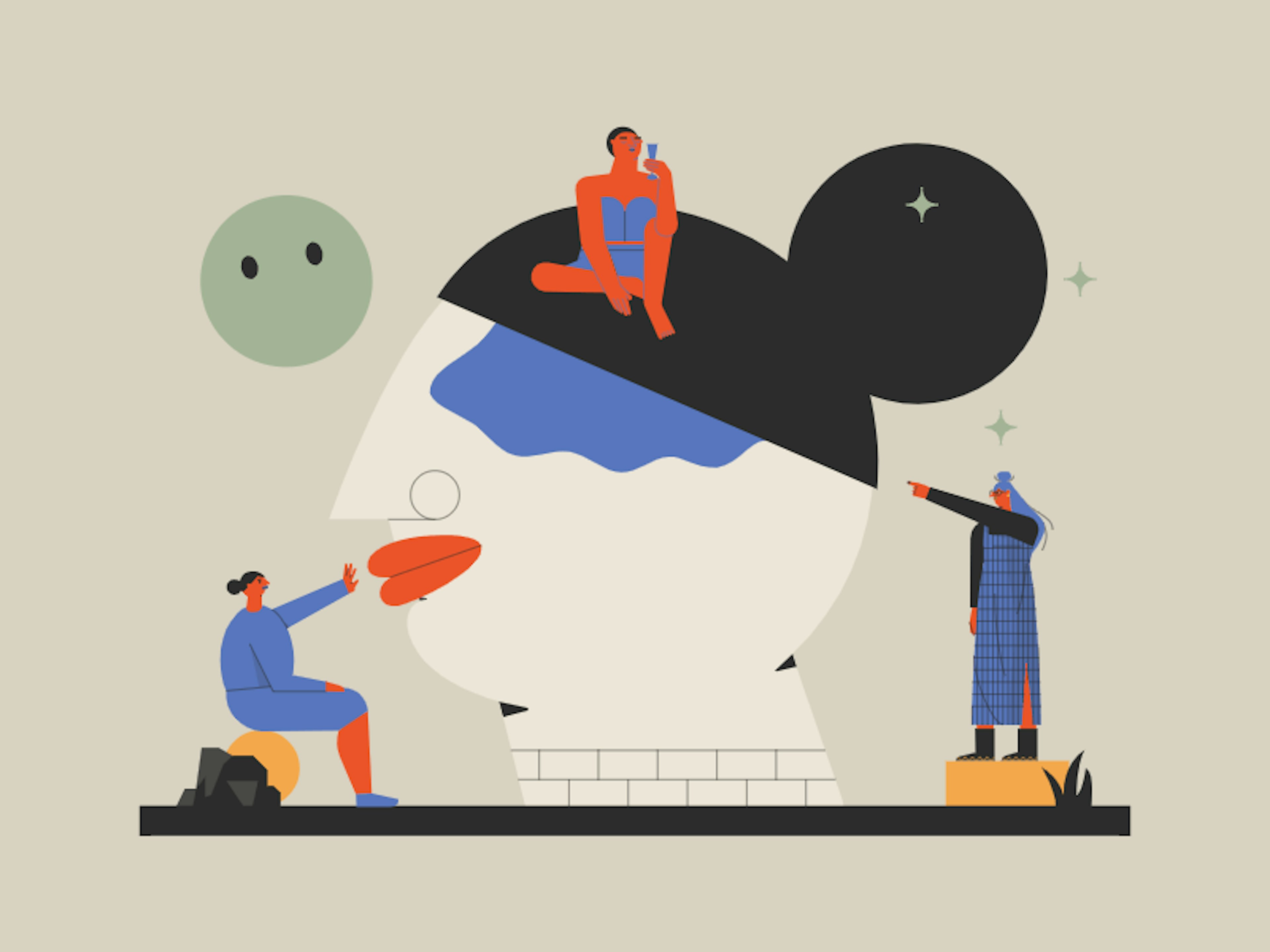 A whimsical, dreamlike illustration in our Offbeat style.