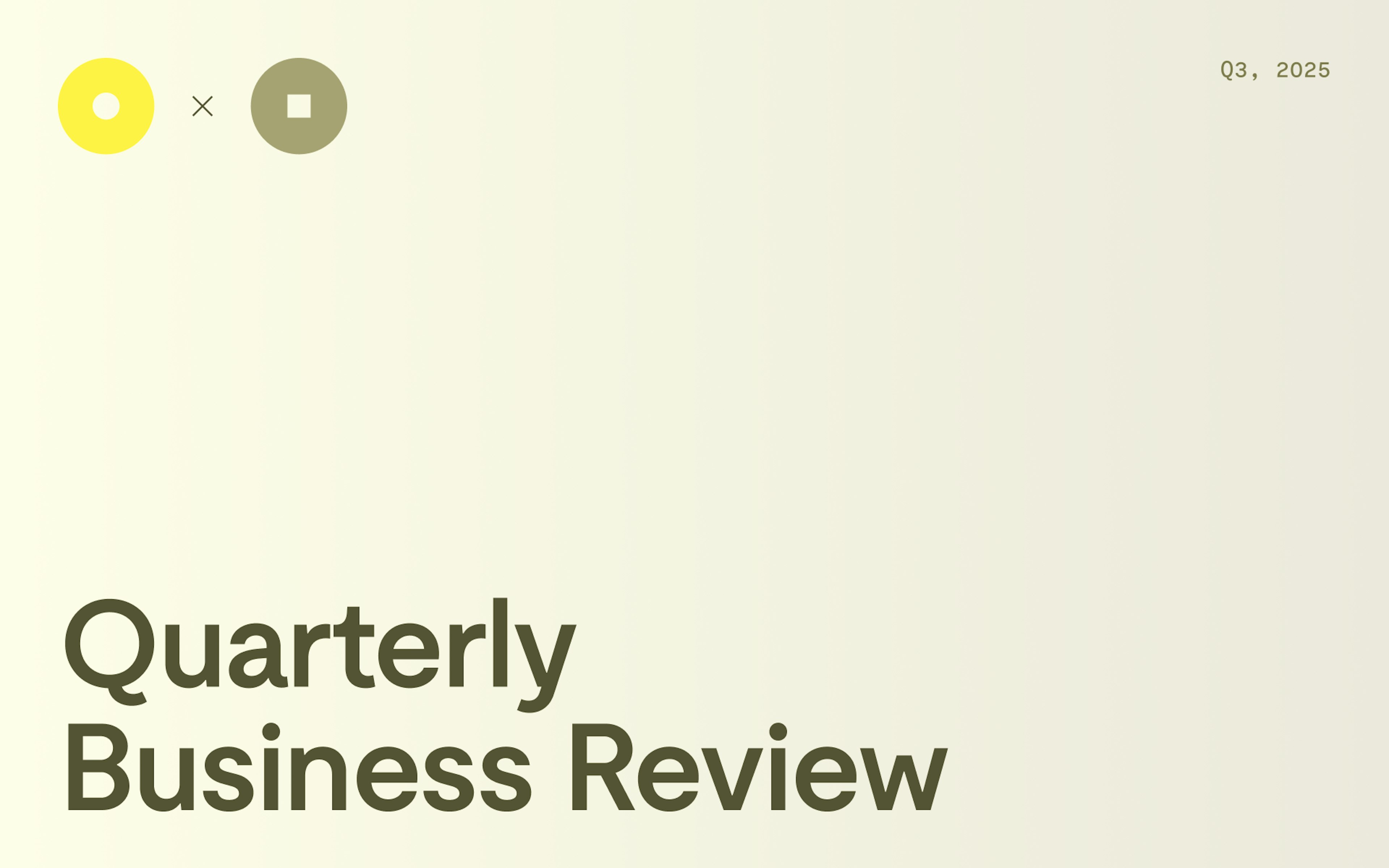 Visual product templates: quarterly business review presentation template for success teams