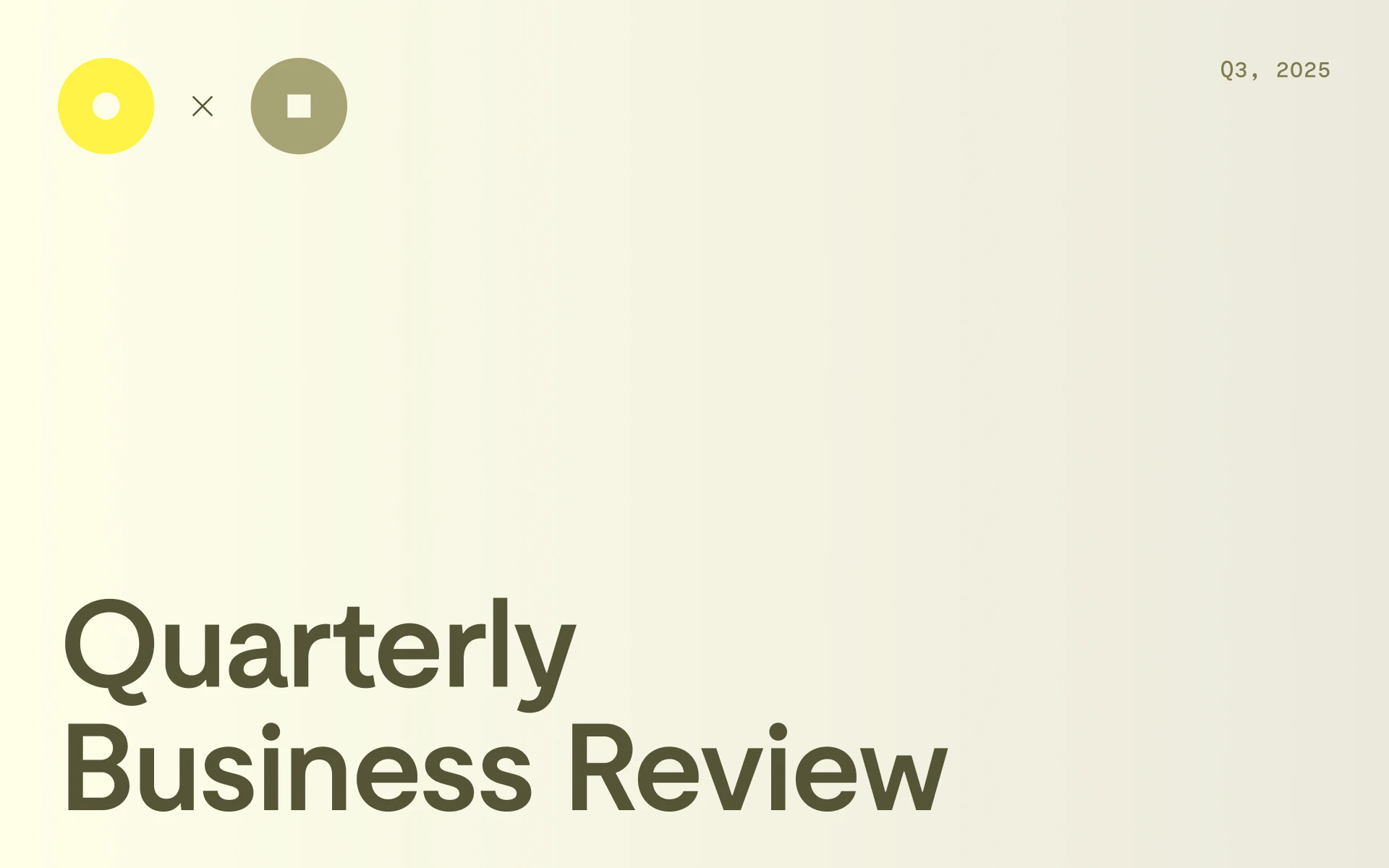 Visual product templates: quarterly business review presentation template for success teams