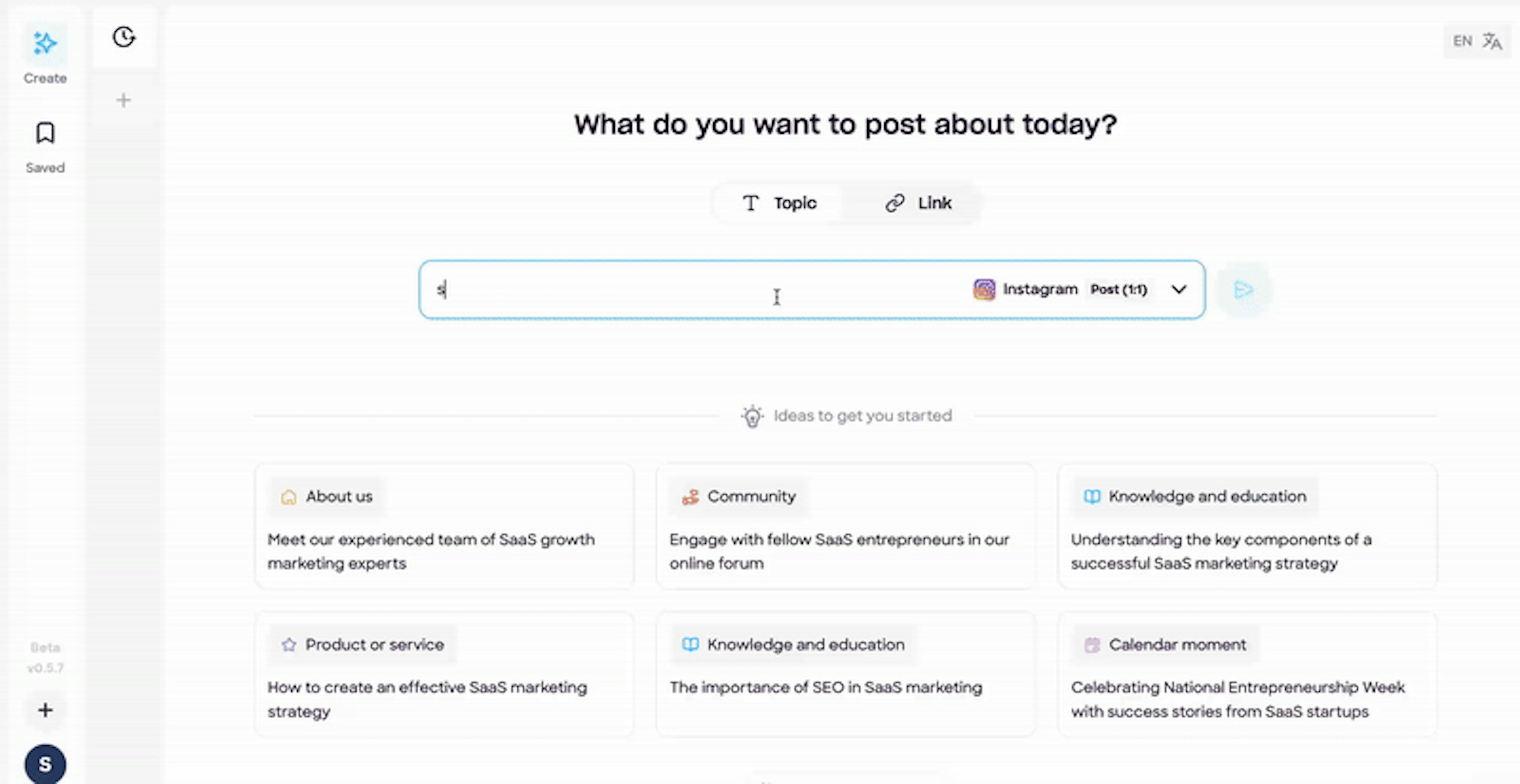 Create social media in seconds