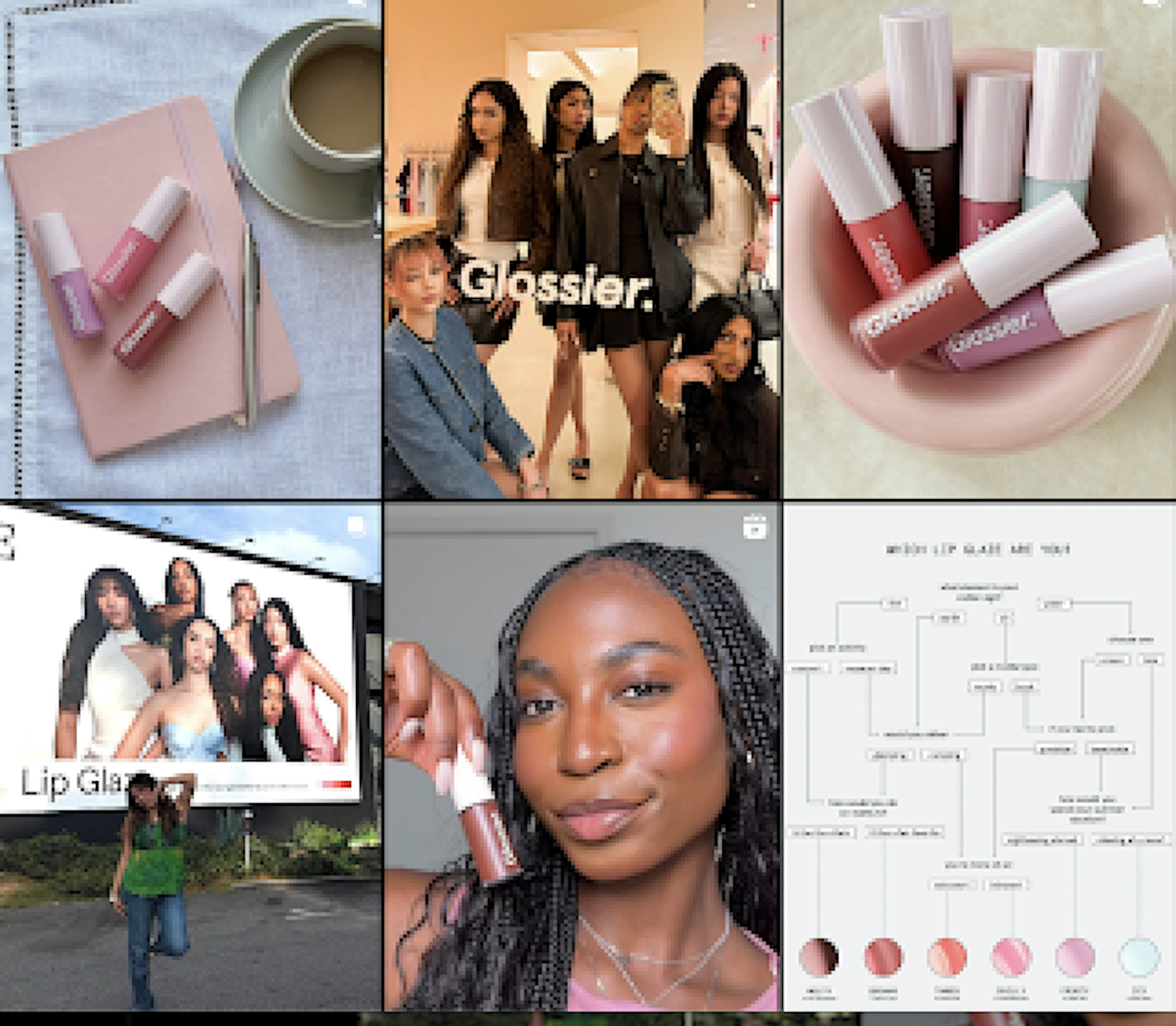 Screenshot of Glossier's Instagram grid.
