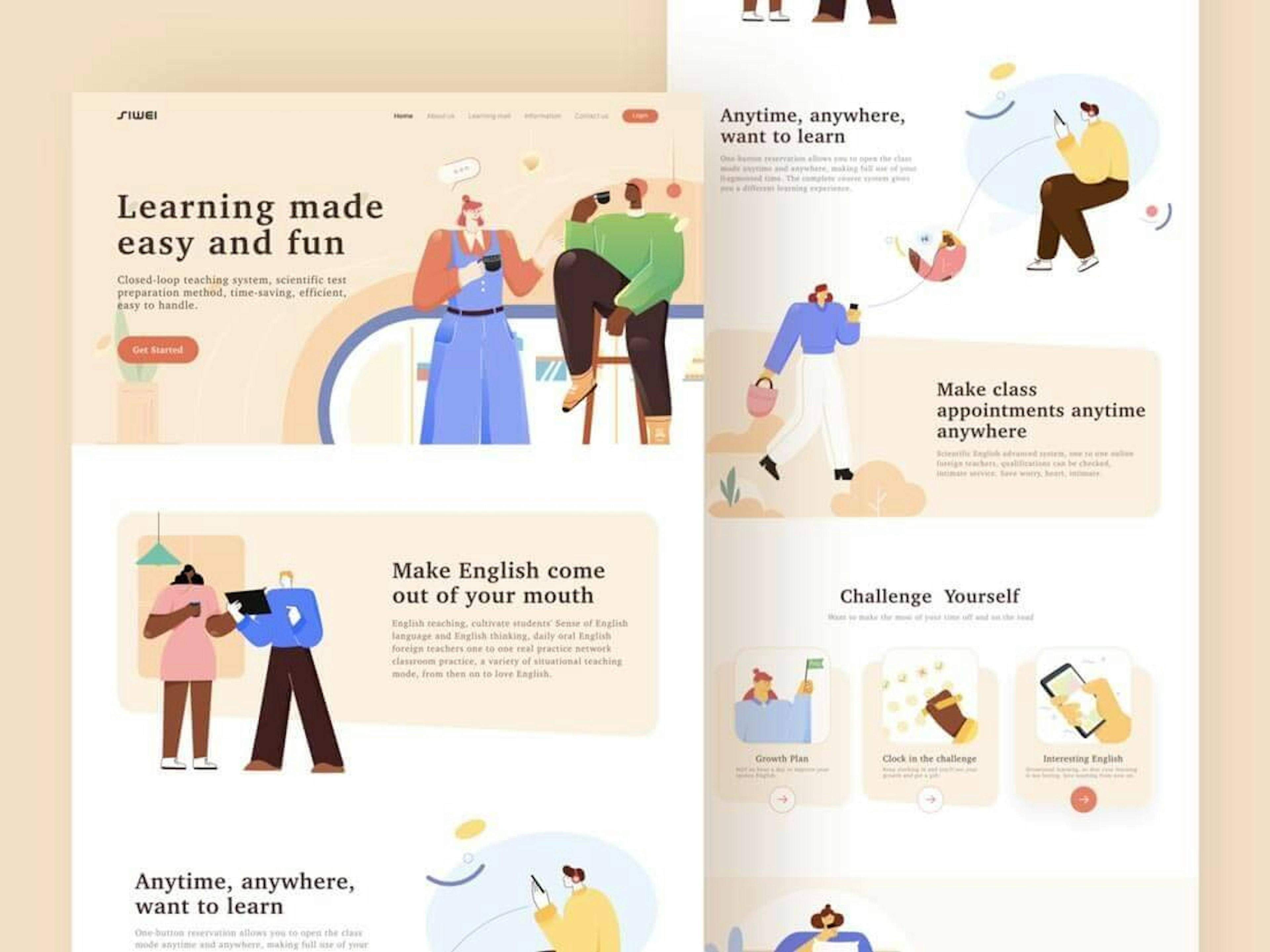 Website design illustrations