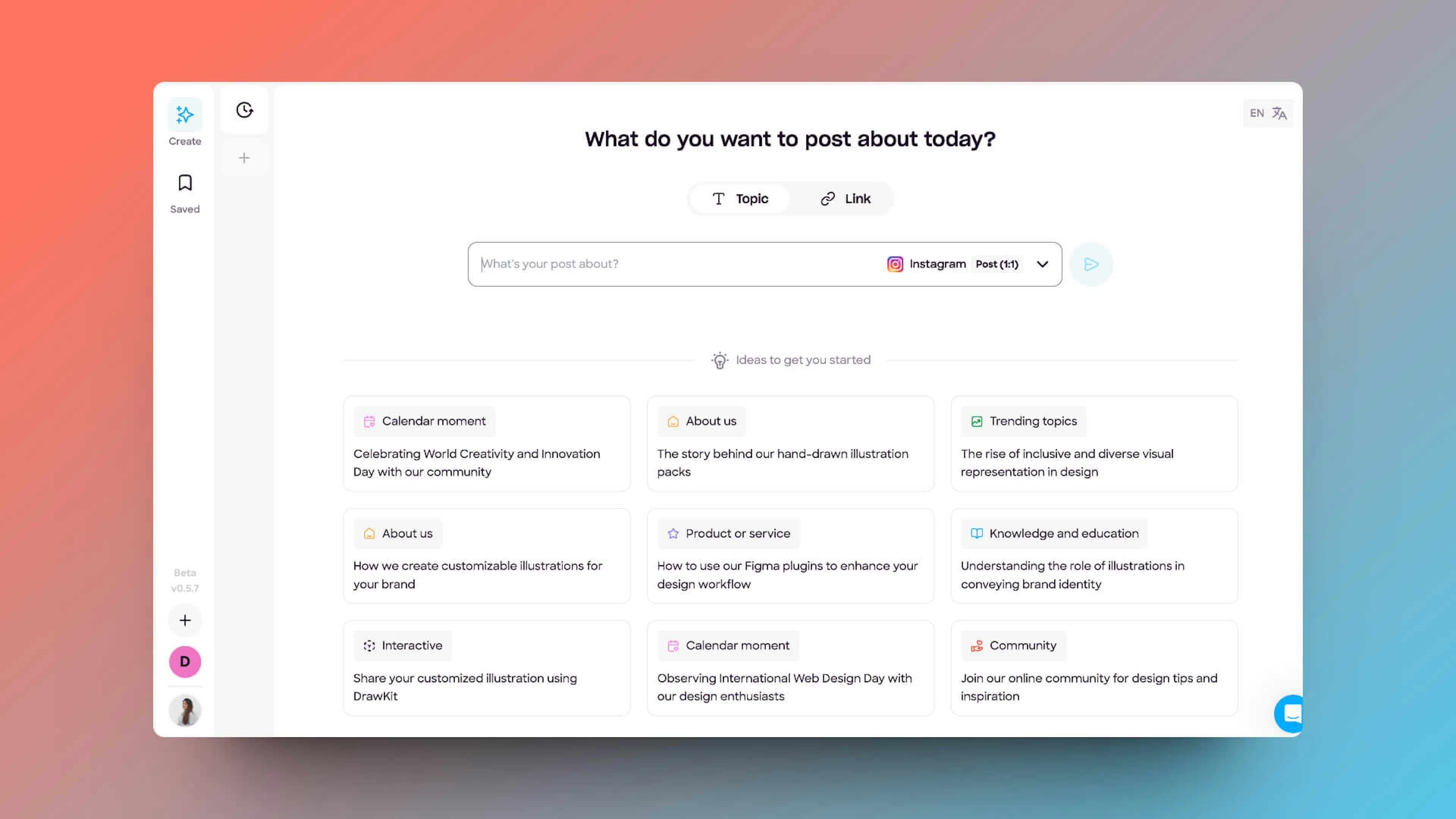Create stunning, on-brand designs in 1-click