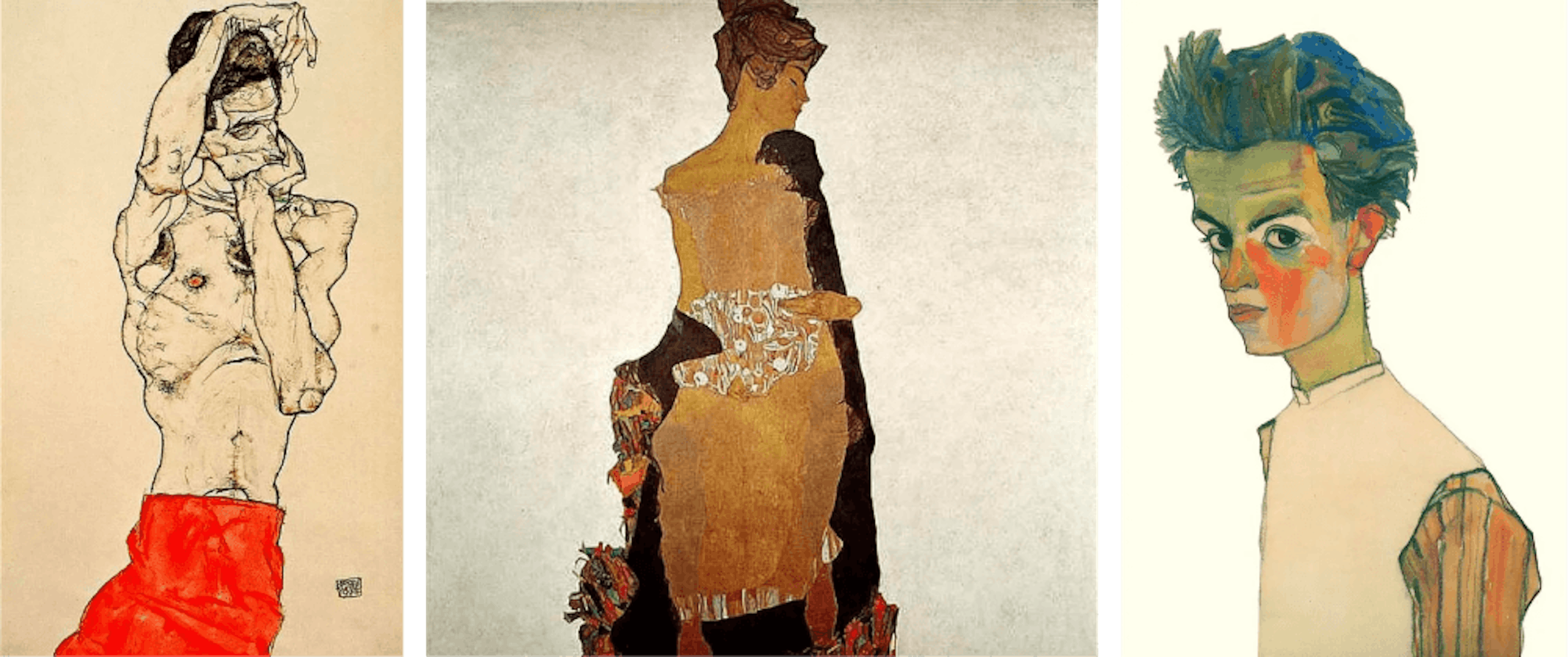 A selection of works by Egon Schiele