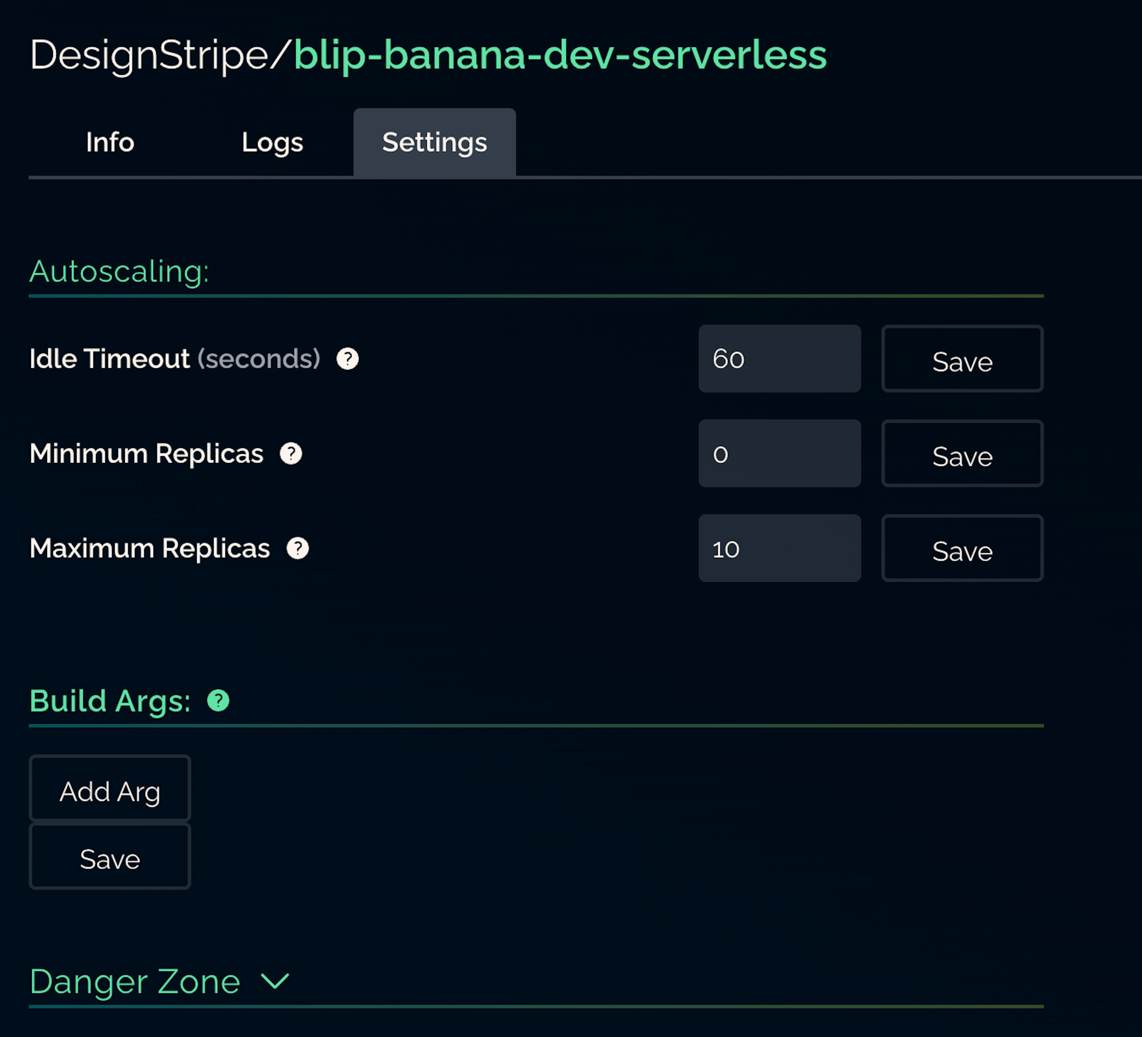 Banana model configuration panel