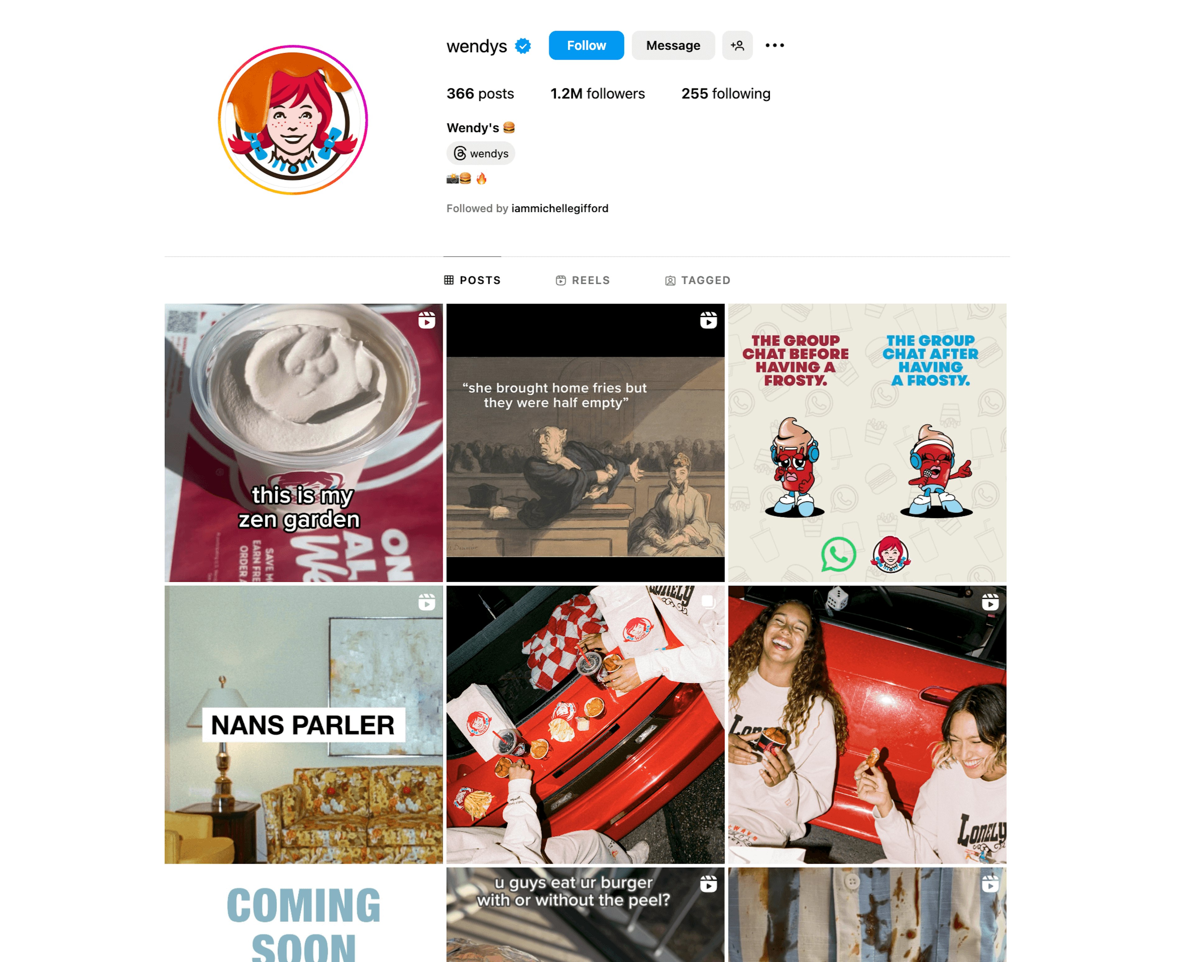Wendy’s is known for its witty and timely interactions on Instagram and Twitter, which helps maintain a strong brand presence and attract potential leads.